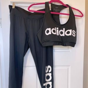 Adidas leggings and bra set